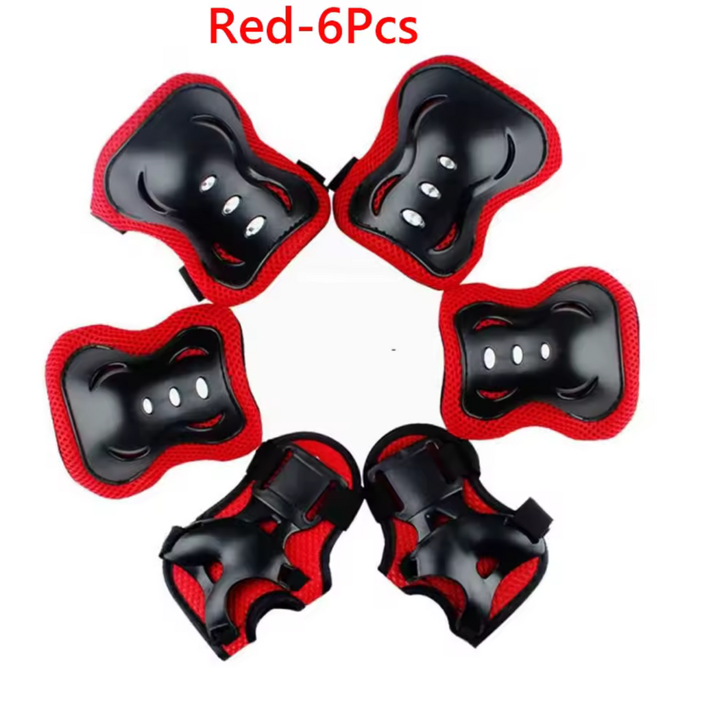 Kids Protective Gear Set — Knee, Elbow &amp; Wrist Pads (6-Piece)