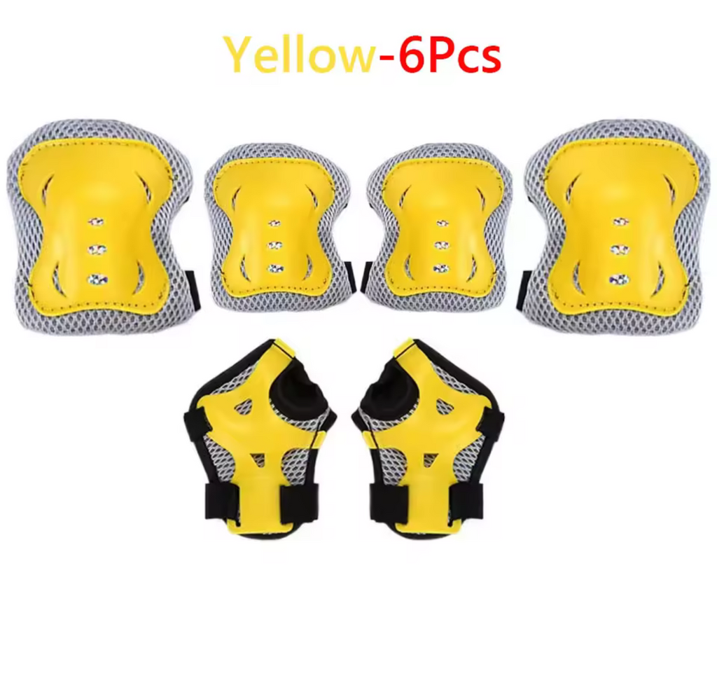 Kids Protective Gear Set — Knee, Elbow &amp; Wrist Pads (6-Piece)