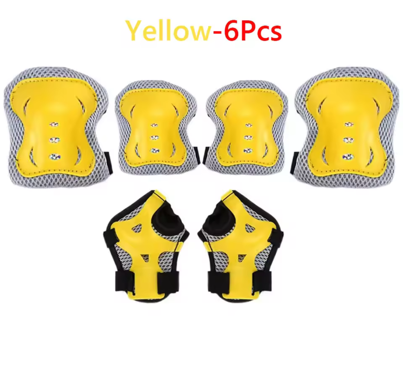 Kids Protective Gear Set — Knee, Elbow &amp; Wrist Pads (6-Piece)
