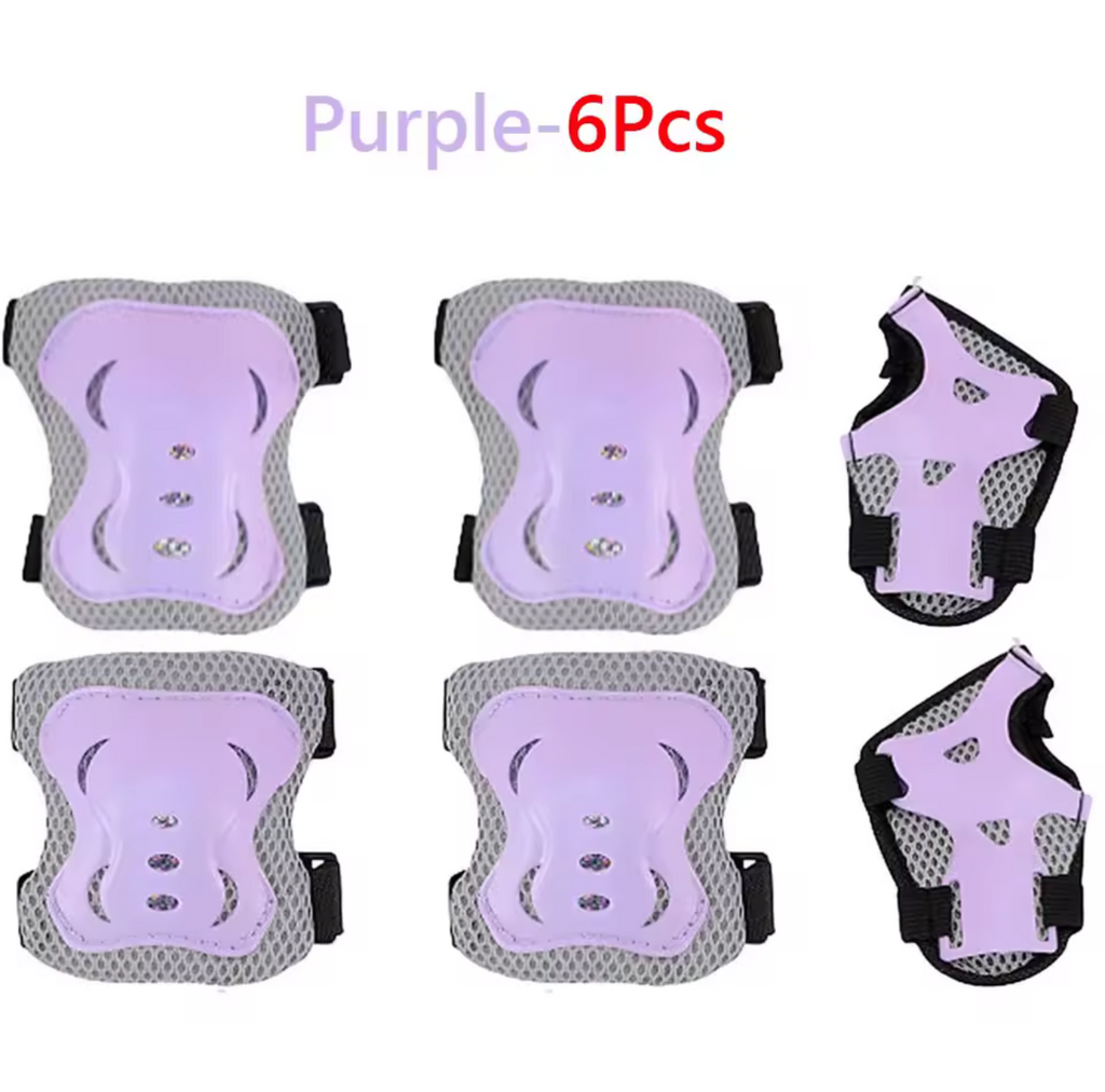 Kids Protective Gear Set — Knee, Elbow &amp; Wrist Pads (6-Piece)