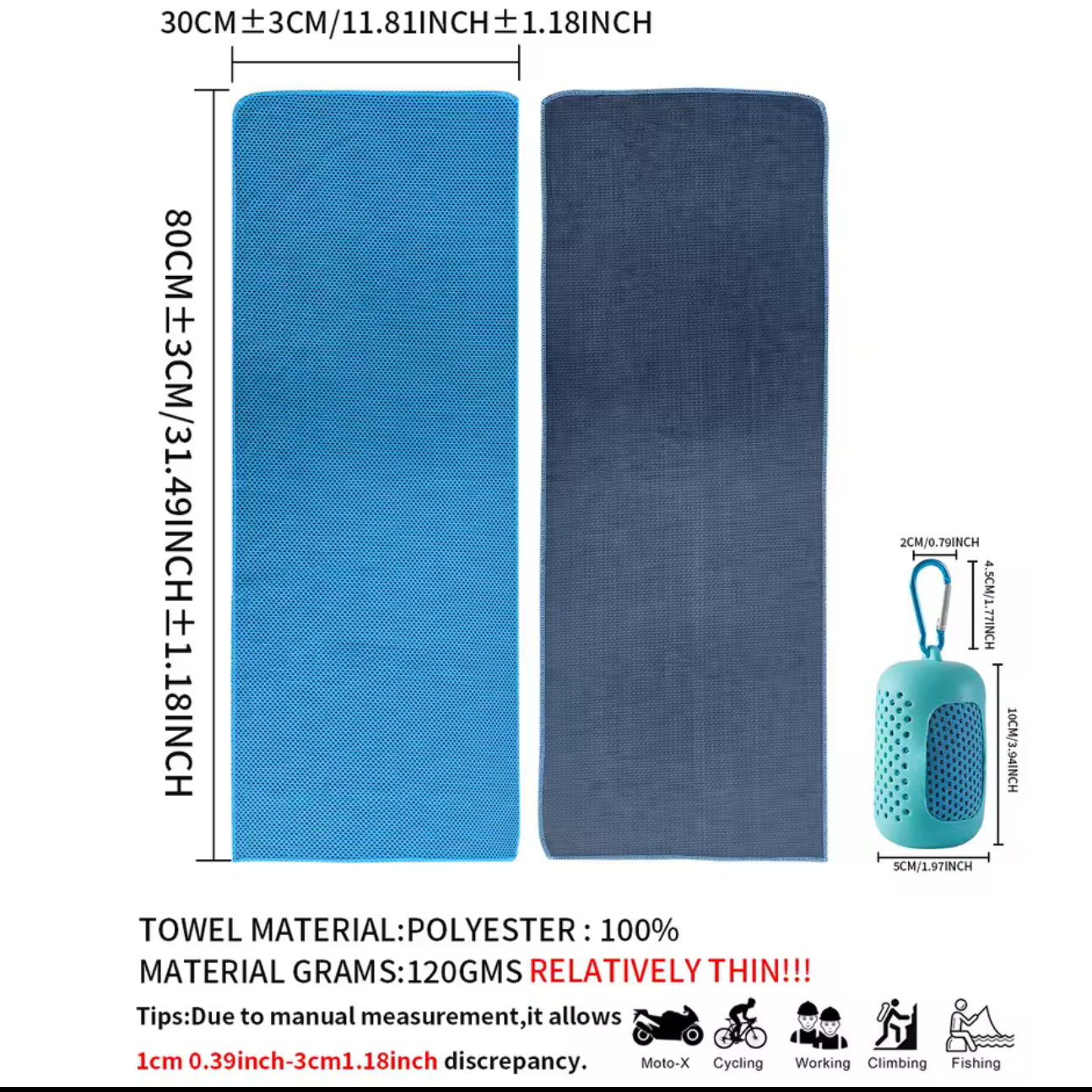 Instant Cooling Towel — Quick-Dry Chill Towel with Carry Case