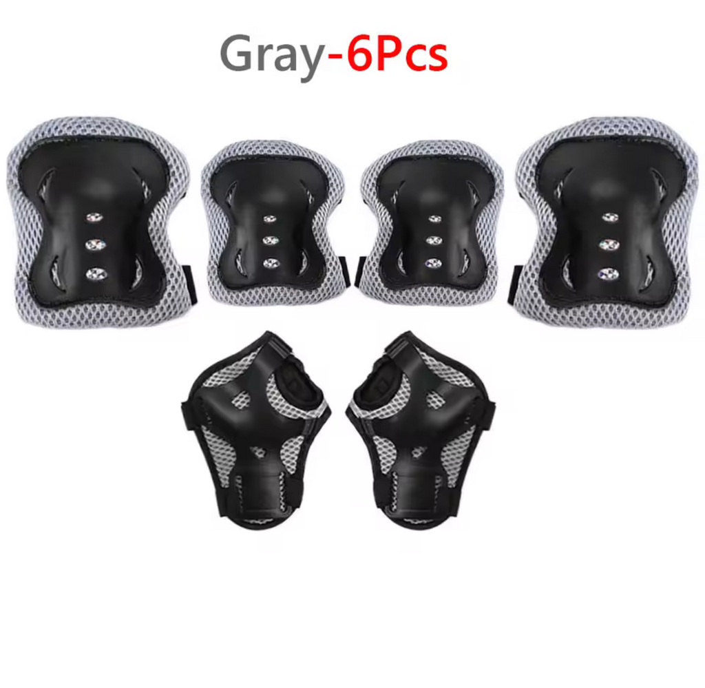 Kids Protective Gear Set — Knee, Elbow &amp; Wrist Pads (6-Piece)