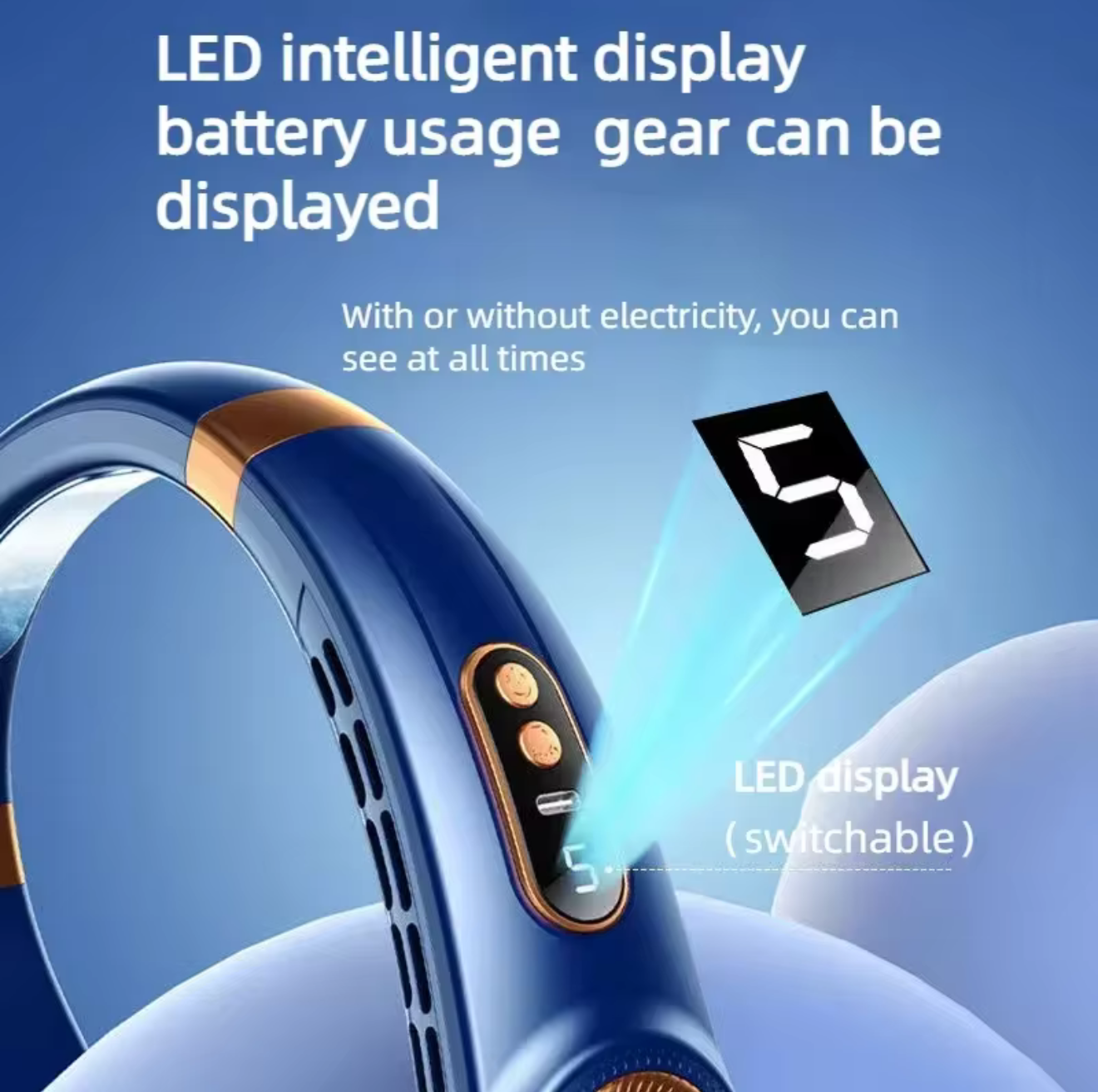 Rechargeable Portable Cooling Neck Fan