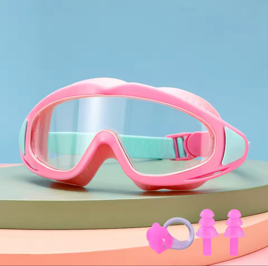 Kids Swim Goggles — Anti-Fog Set with Nose Clip &amp; Ear Plugs