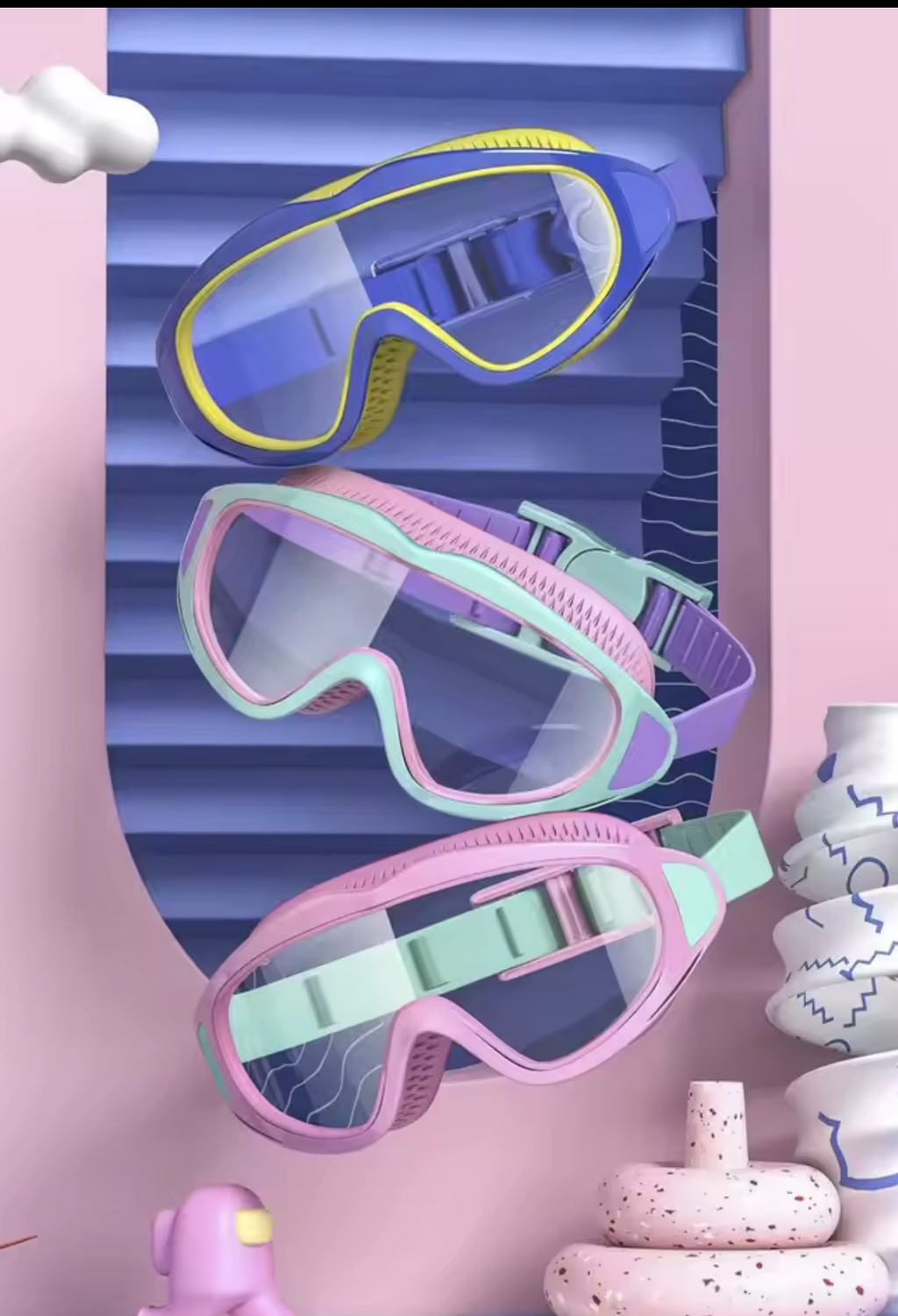 Kids Swim Goggles — Anti-Fog Set with Nose Clip &amp; Ear Plugs