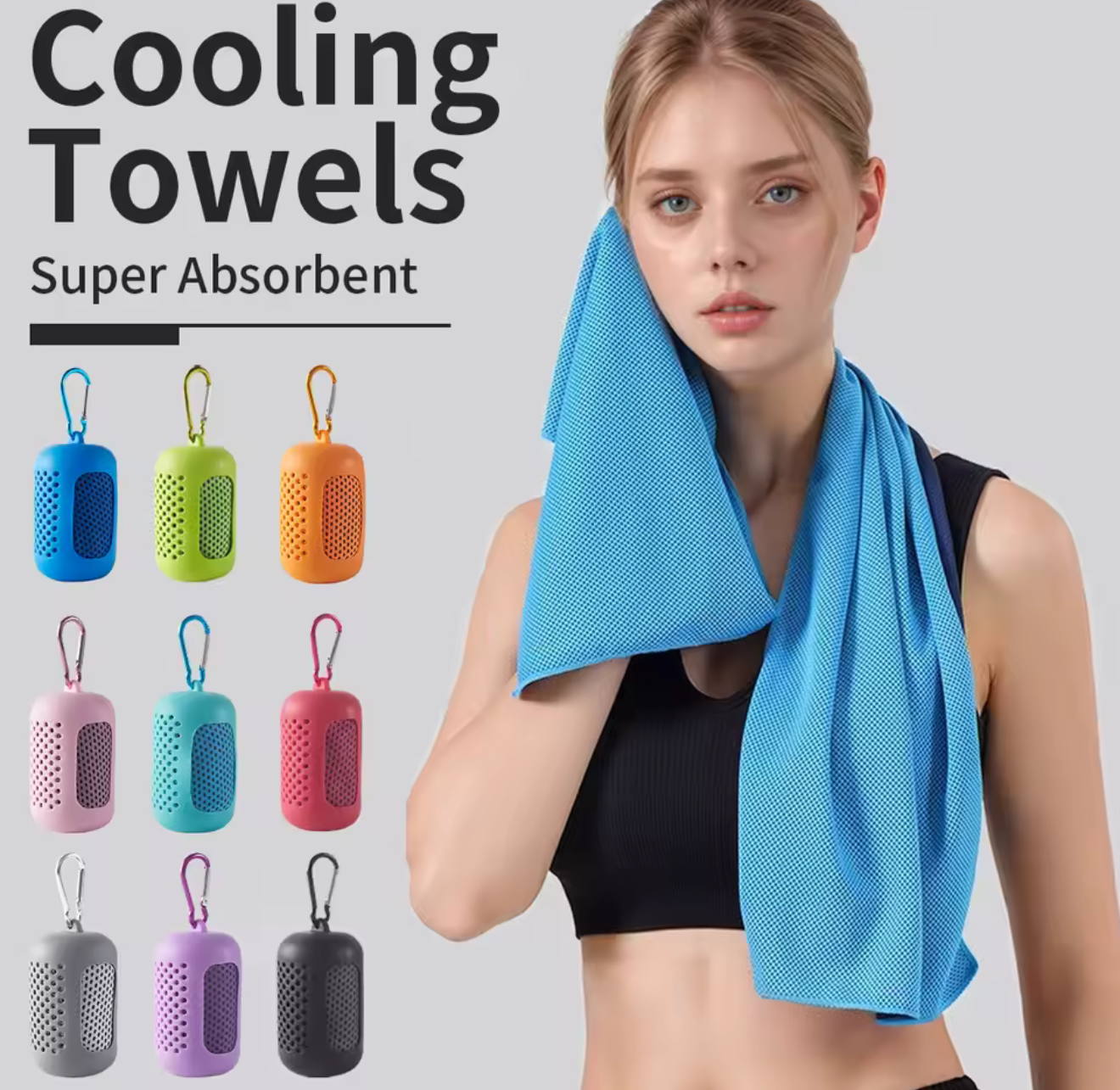 Instant Cooling Towel — Quick-Dry Chill Towel with Carry Case