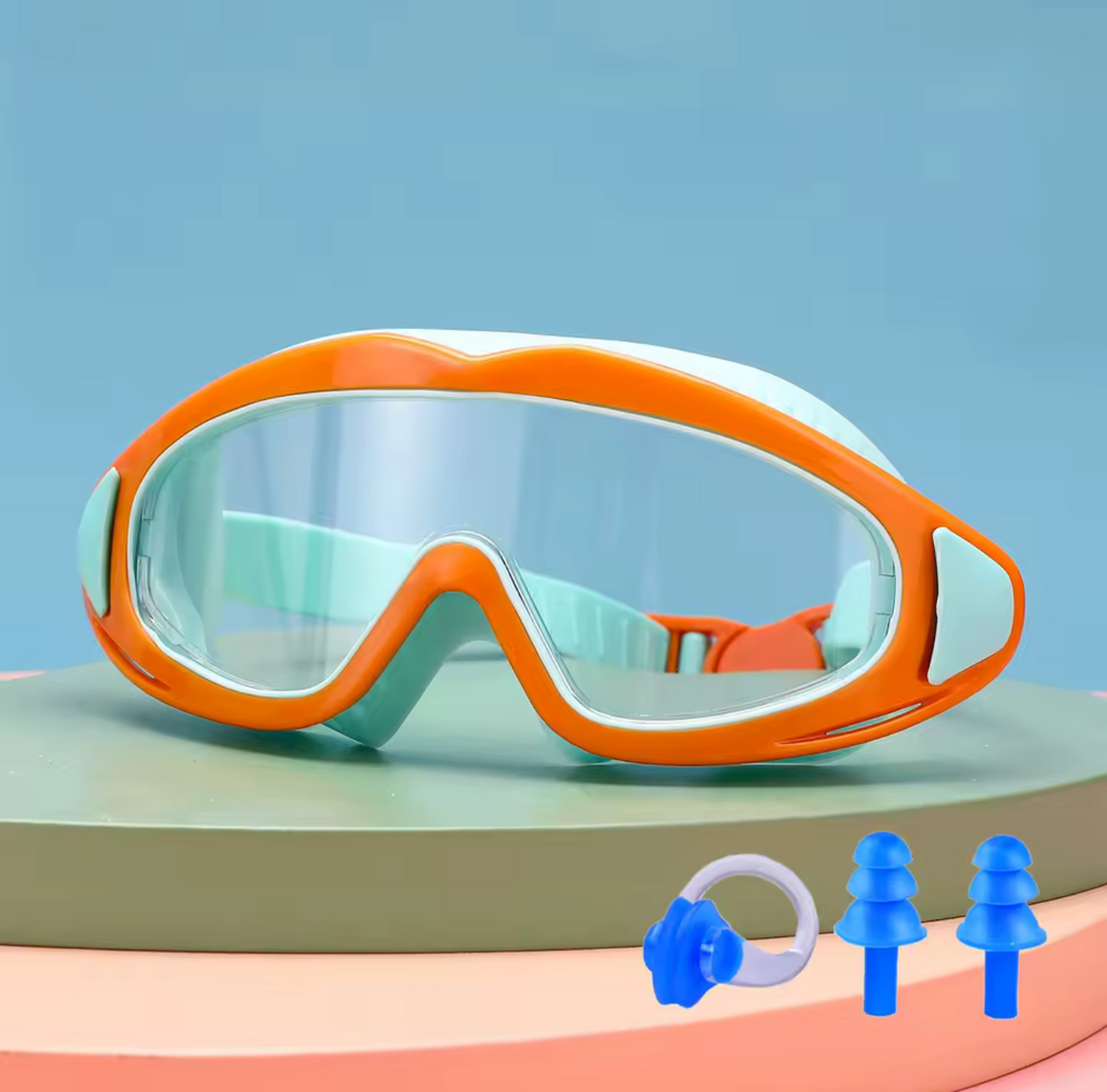 Kids Swim Goggles — Anti-Fog Set with Nose Clip &amp; Ear Plugs