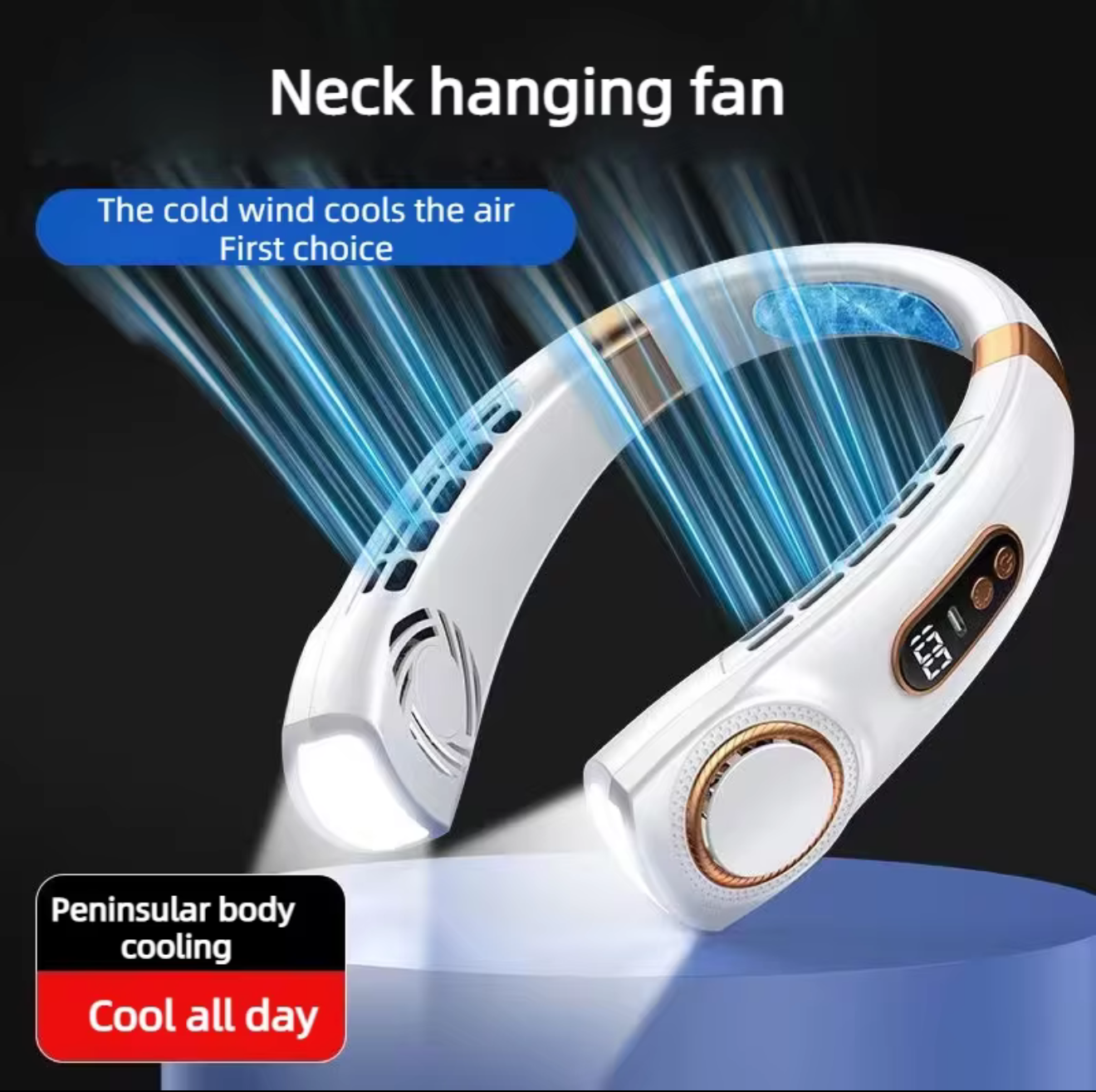 Rechargeable Portable Cooling Neck Fan