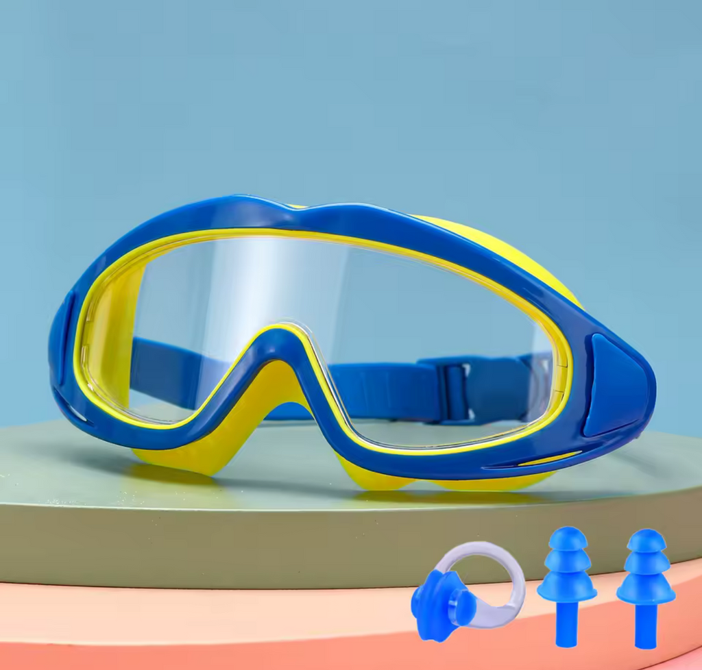 Kids Swim Goggles — Anti-Fog Set with Nose Clip &amp; Ear Plugs