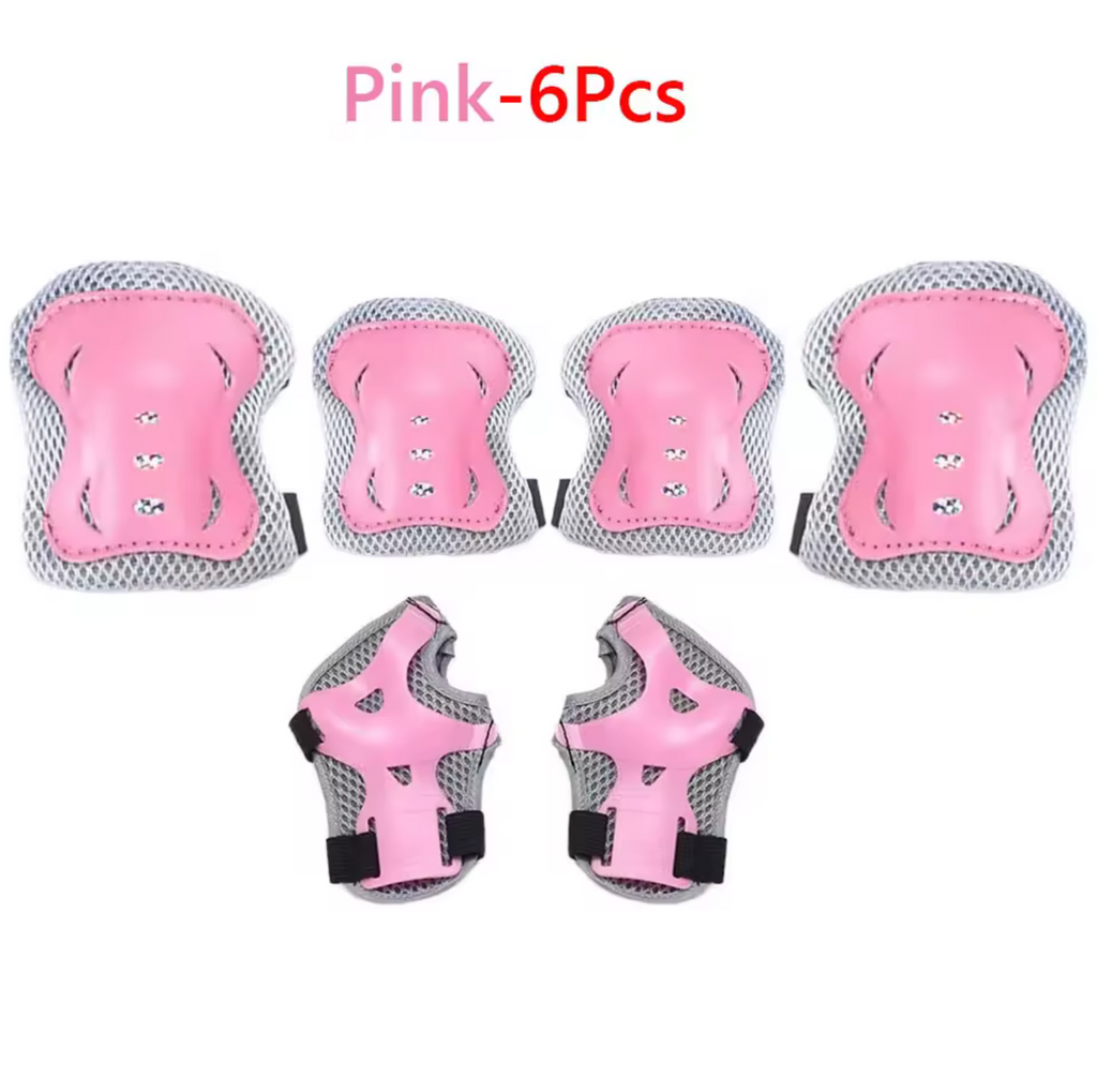 Kids Protective Gear Set — Knee, Elbow &amp; Wrist Pads (6-Piece)