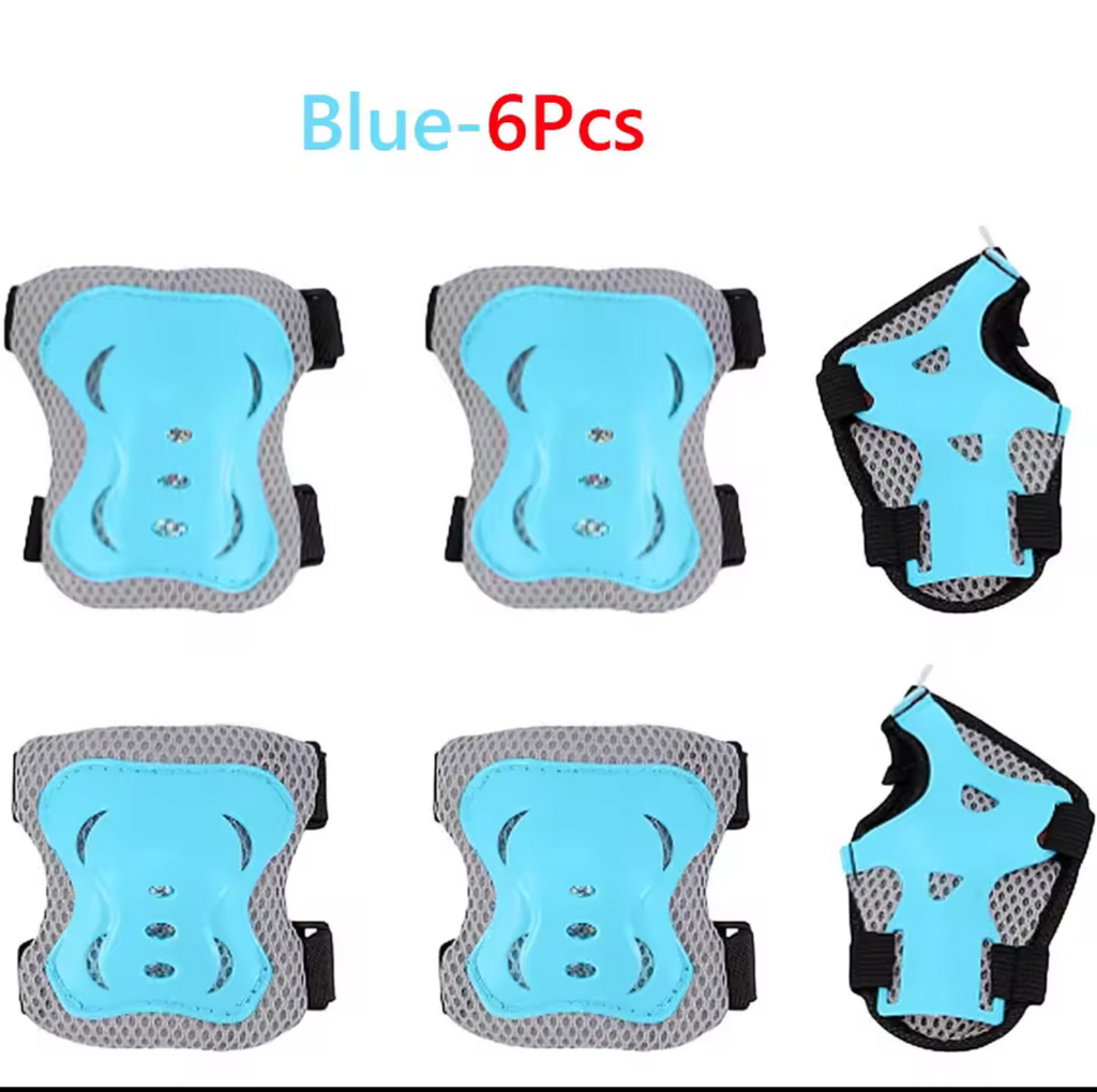 Kids Protective Gear Set — Knee, Elbow &amp; Wrist Pads (6-Piece)