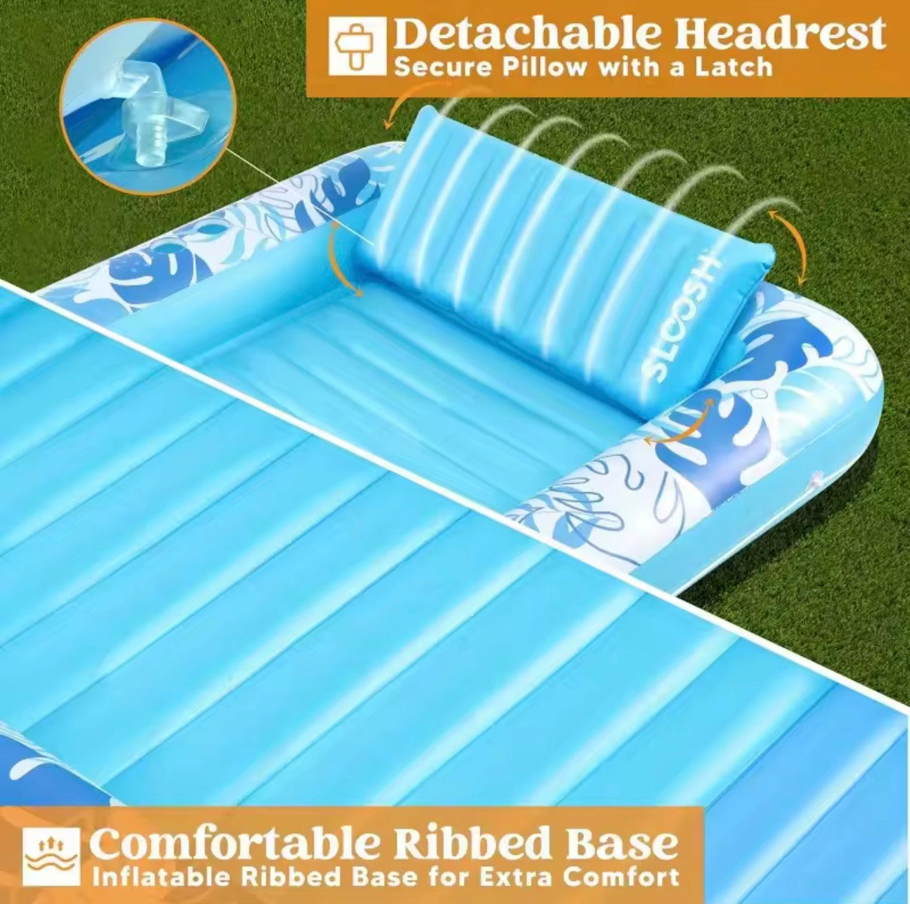 4-in-1 Tanning Pool Lounger — Inflatable Sunbathing Float