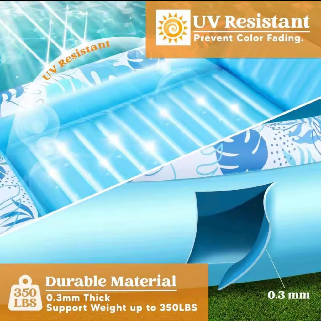 4-in-1 Tanning Pool Lounger — Inflatable Sunbathing Float