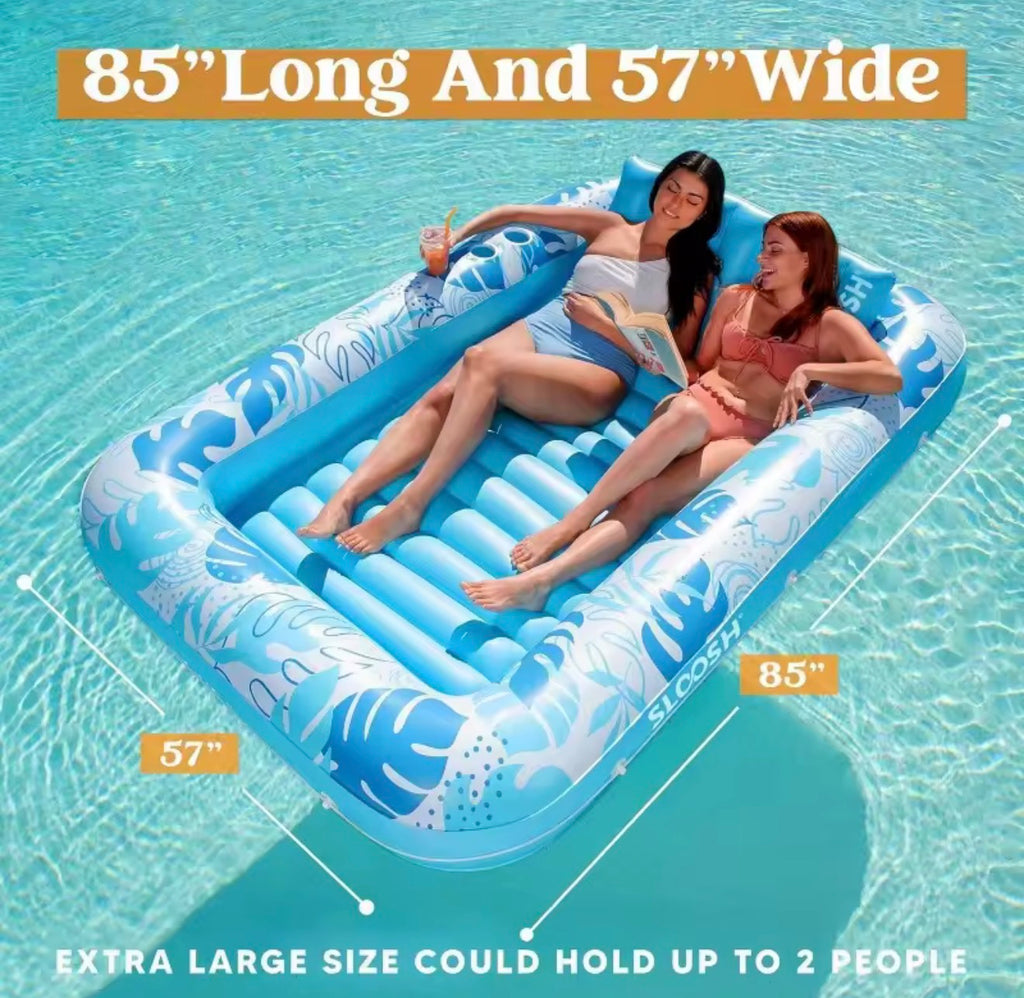 4-in-1 Tanning Pool Lounger — Inflatable Sunbathing Float